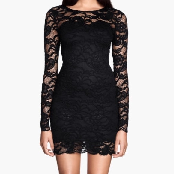H&M Dresses & Skirts - H&M BLACK LACE BODY CON DRESS